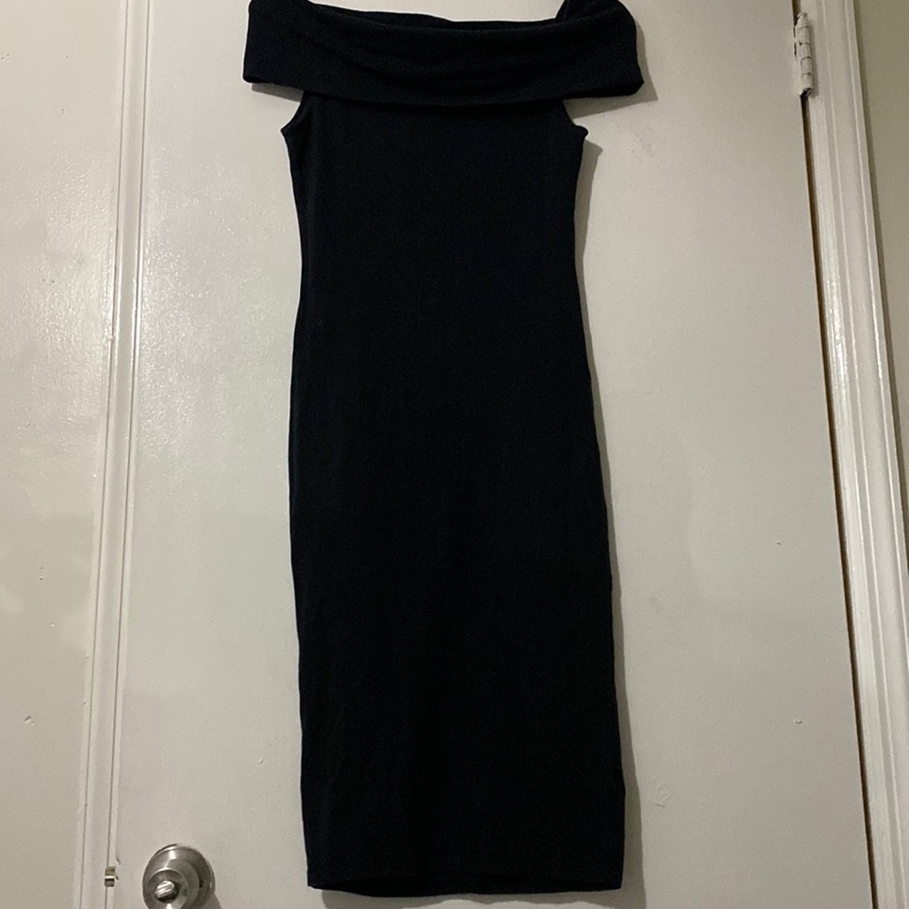 Off the shoulder black dress